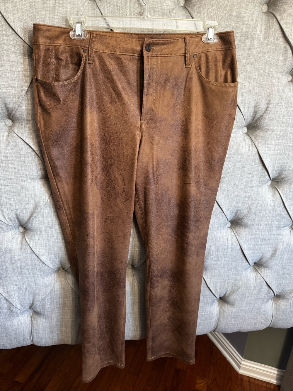 Chico’s Brown Faux-Leather Pants